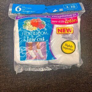 Fruit of the Loom Womens Low Cut Size 4-10 White 6 Pair